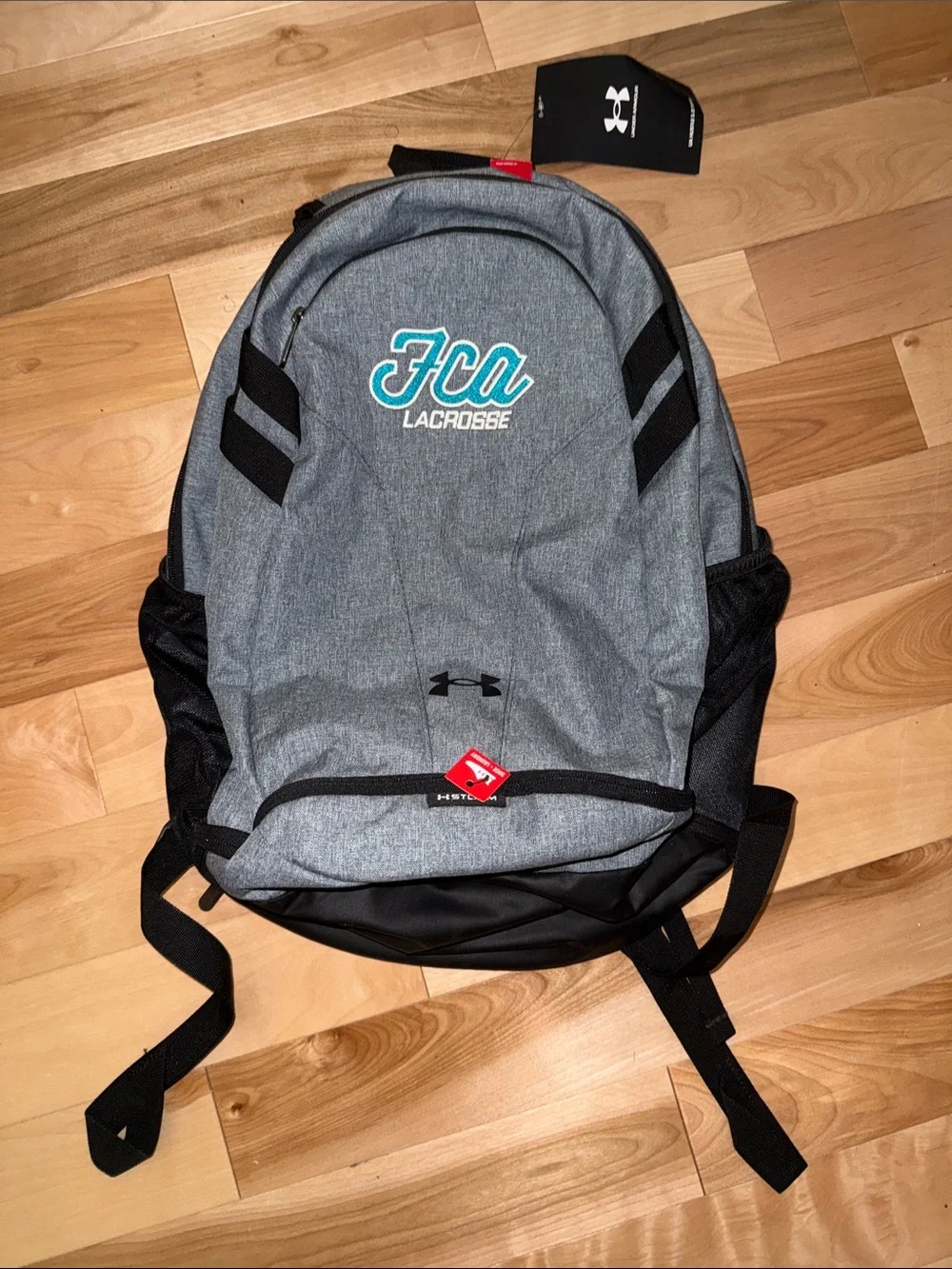Under Armour Gray and Black Embroidered FCA Lacrosse Backpack NWT